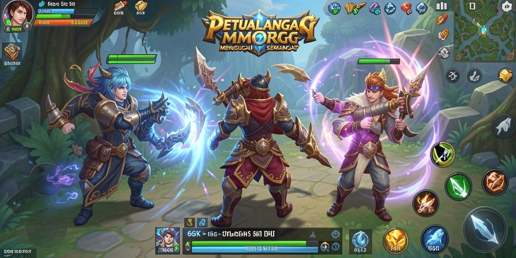 Tampilan screenshot 66K, menghadirkan aksi seru dalam gameplay MMORPG.