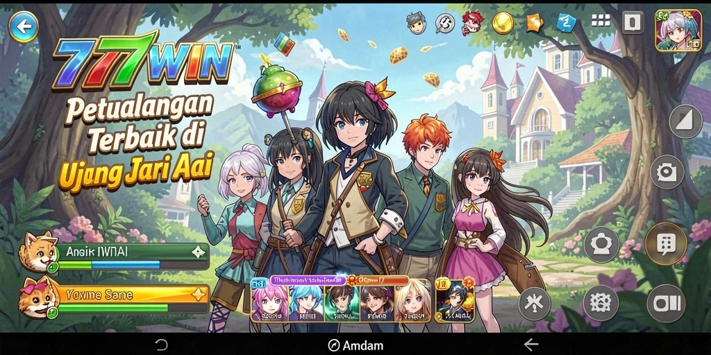 Tampilan gameplay menarik dari 777WIN yang menampilkan karakter anime favorit.