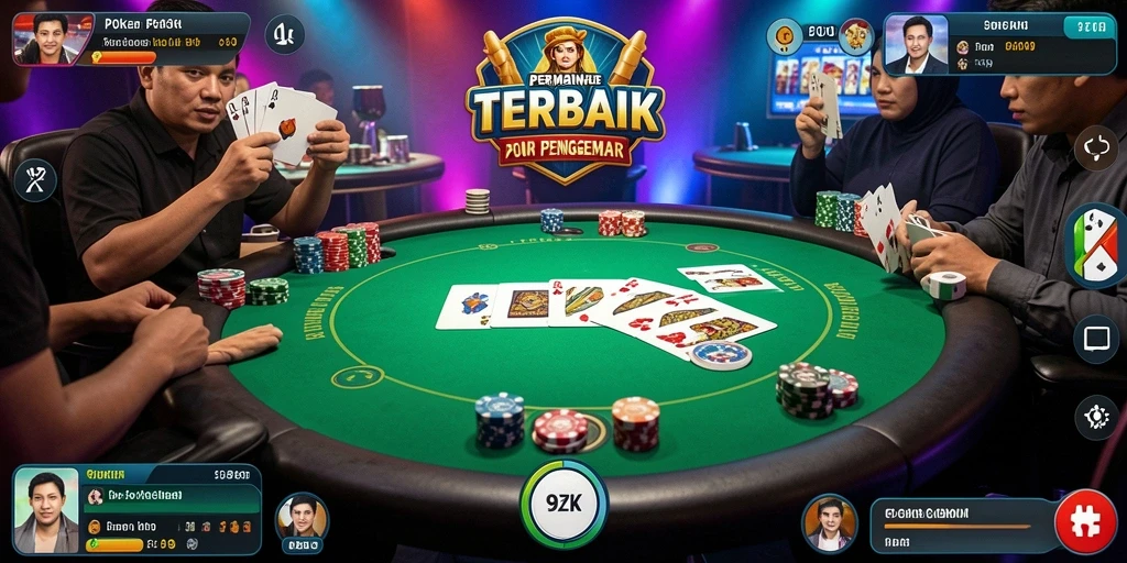 Screenshot permainan poker 9ZK yang menampilkan aksi seru.