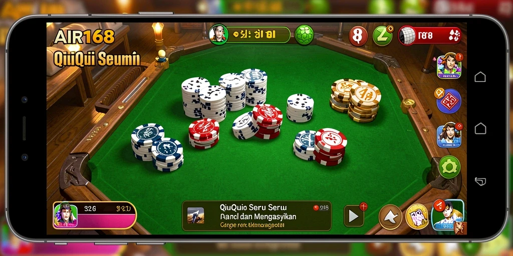 Tampilan gameplay seru dalam permainan QiuQiu AIR168.