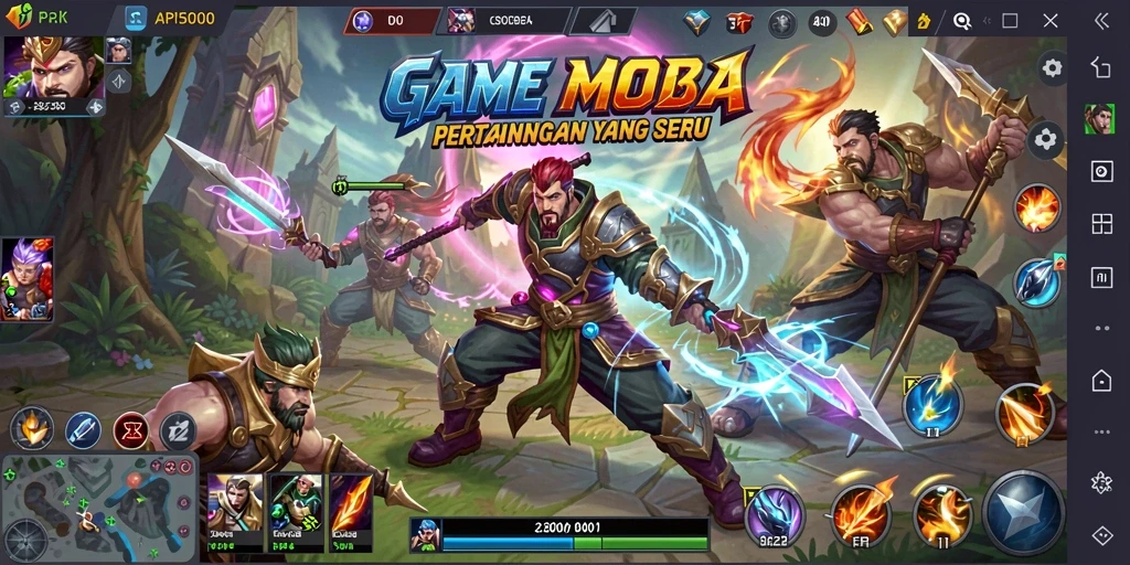 Tampilan gameplay menegangkan dalam API5000 saat pertarungan tim.