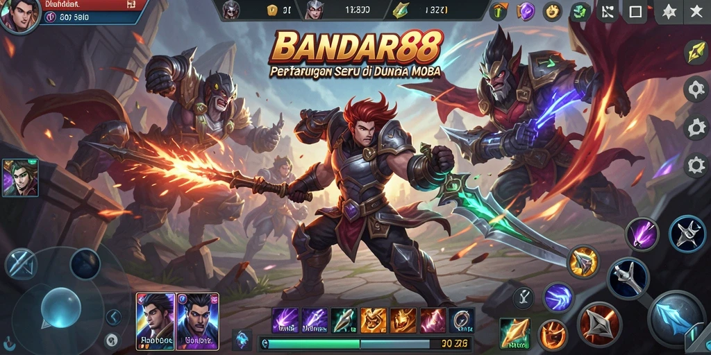 Tampilan gameplay seru dari BANDAR88 dengan aksi MOBA yang mendebarkan.