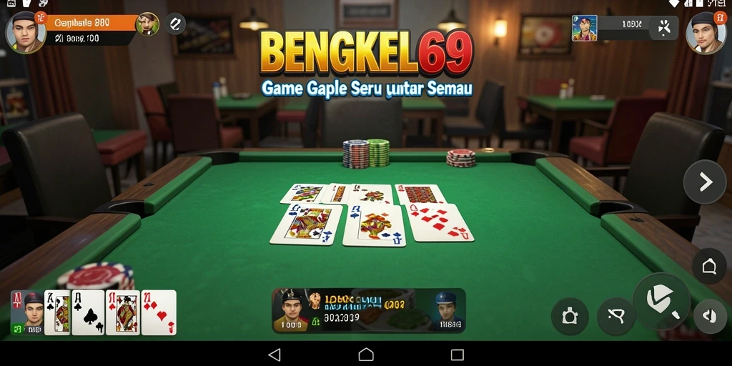 Tampilan gameplay Gaple yang seru di BENGKEL69.