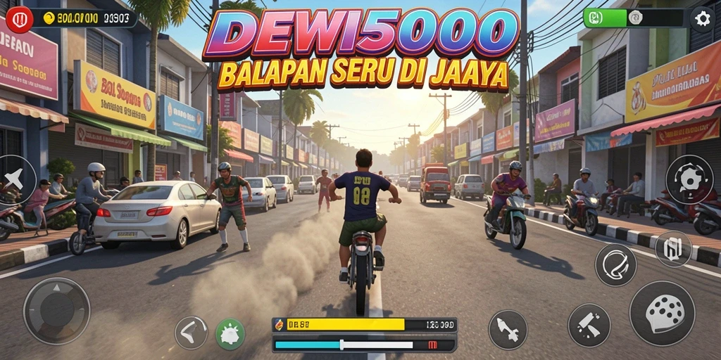 Tampilan gameplay balapan seru di DEWI5000.