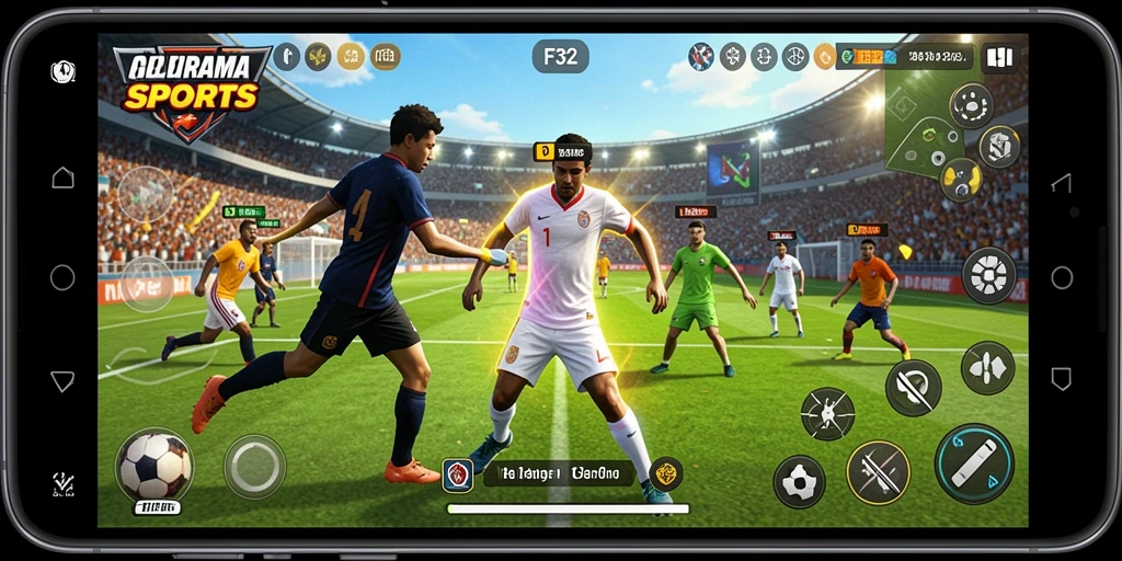 Gameplay F32 menampilkan aksi olahraga yang mendebarkan dan grafis yang menawan.
