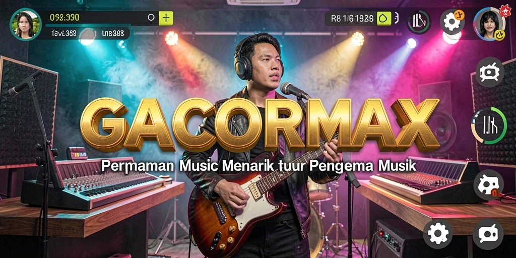 Screenshot GACORMAX menampilkan gameplay pemain yang sedang asyik mengikuti irama musik.