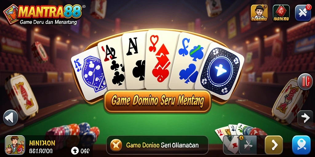 Gameplay seru domino di MANTRA88 dengan tampilan menarik.
