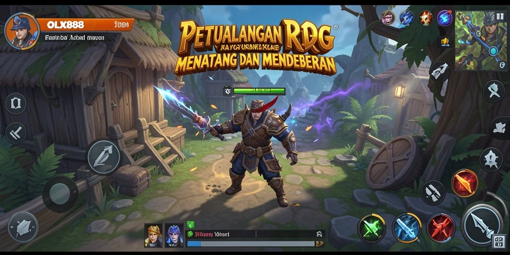 Tampilan mendebarkan dari gameplay RPG OLX888.