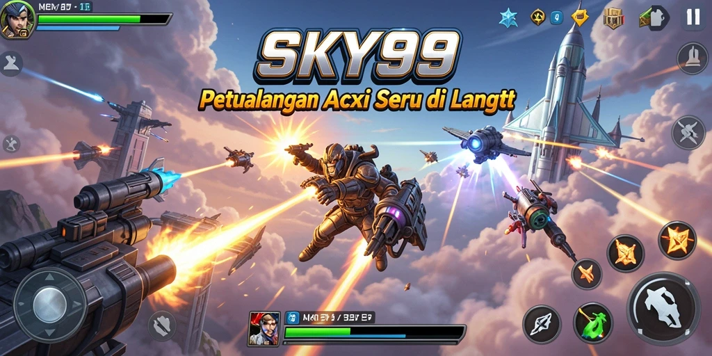 Tangkapan layar utama dari gameplay aksi di SKY99
