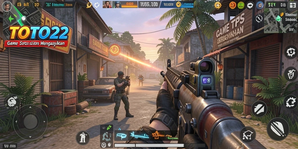 Tampilan gameplay menakjubkan dari TOTO22 dalam genre TPS.