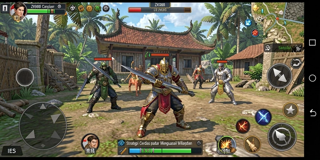 Tampilan gameplay ZK988 dengan pertempuran strategis yang menegangkan.